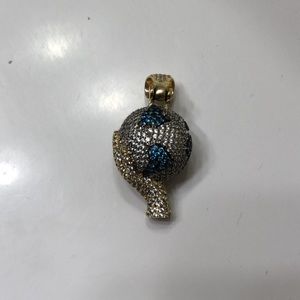 “World in the palm of your hands” iced out pendant